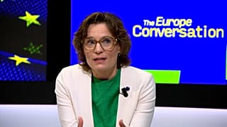 European Commissioner for Environment, Water Resilience and Competitive Circular Economy, Jessika Roswall, during an interview with Euronews on Tuesday 9 June, 2026.