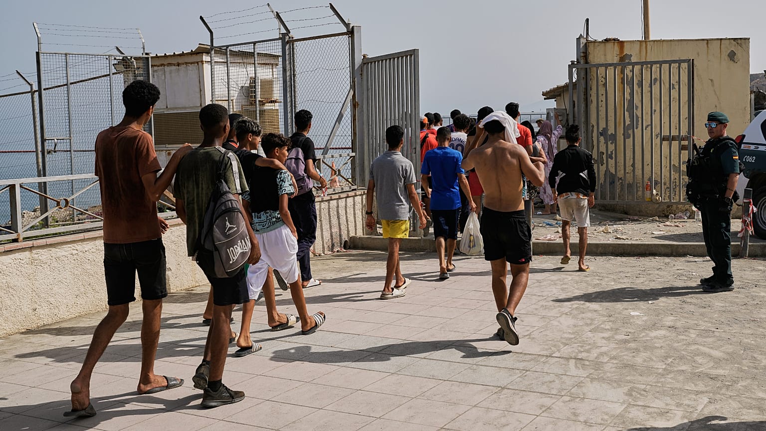 Archive image showing migrants leaving Ceuta