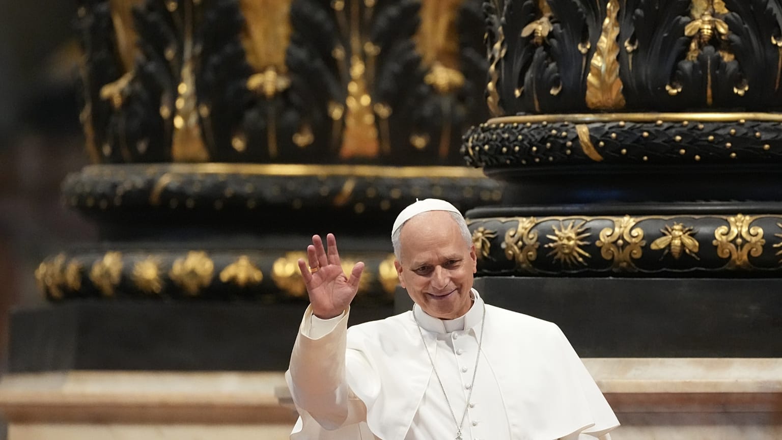 Pope Leo XIV waves to faithful on the occasion of the weekly general audience in St. Peter's Basilica at the Vatican, 5 August, 2026