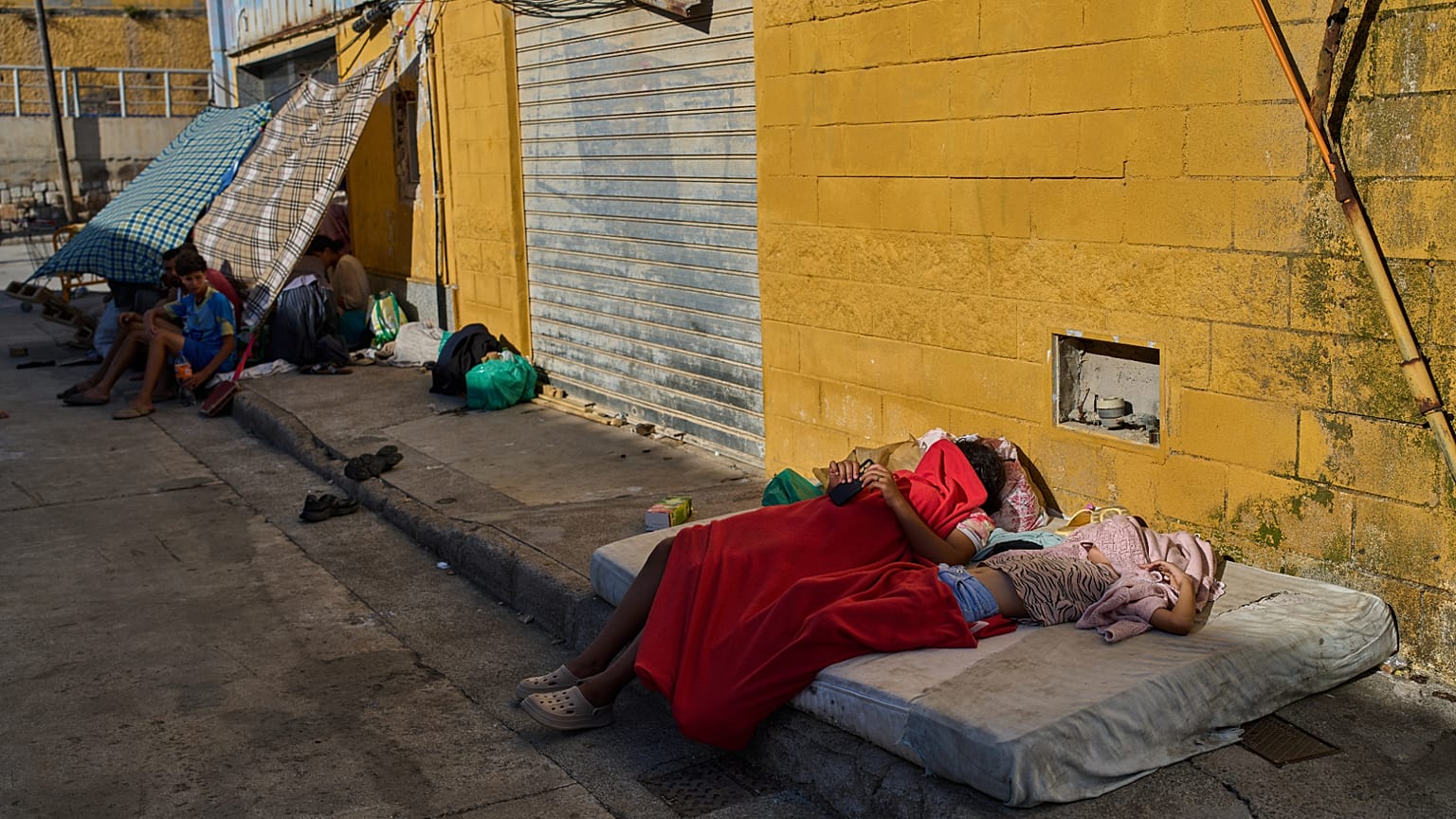 Children sleeping on the street, Ceuta, 7 August 2026